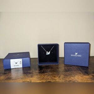 Swarovski Blue Swan Pendant Necklace